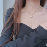 14K CZ Heart Chain Pendant Necklaces for Women Crystal Star Necklaces