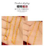 14K Yellow Beads Necklace for Men Military Fine Chains Jewelry