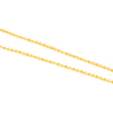 14K Yellow Beads Necklace for Men Military Fine Chains Jewelry