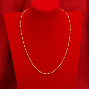 14K Yellow Beads Necklace for Men Military Fine Chains Jewelry