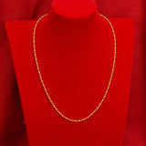14K Yellow Beads Necklace for Men Military Fine Chains Jewelry