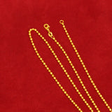 14K Yellow Beads Necklace for Men Military Fine Chains Jewelry