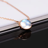 14K Rose Bear Cub Pendant Necklaces Sapphire Blue Gemstone Anniversary Gift