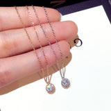 14K Rose Necklace with Zircon Gemstone Pendant for Women