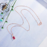 14K Rose Pendant Natural Red Ruby Treasure Pendant Necklace Jewelry
