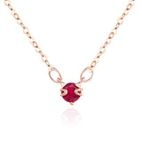 14K Rose Gold Ruby Pendant Necklace Jewelry