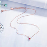 14K Rose Gold Ruby Pendant Necklace Jewelry