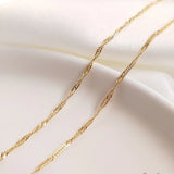 14K True Filled Retention 1.5MM Water Wave Necklace Bracelet Chains