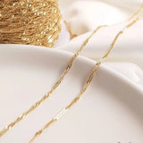 14K True Filled Retention 1.5MM Water Wave Necklace Bracelet Chains