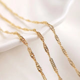 14K True Filled Retention 1.5MM Water Wave Necklace Bracelet Chains