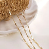 14K True Filled Retention 1.5MM Water Wave Necklace Bracelet Chains