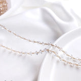 14K Filled 3x4.5MM Zircon Crystal Beads Necklace Chains DIY Jewelry