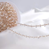 14K Filled 3x4.5MM Zircon Crystal Beads Necklace Chains DIY Jewelry