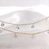 14K True Filled Retention Zircon Crystal Beads Necklace Chains