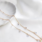 14K True Filled Retention Zircon Crystal Beads Necklace Chains