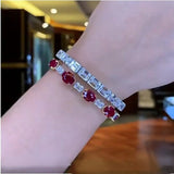 14K Lab Diamond Bangle Bracelet - Bridal Party Gift
