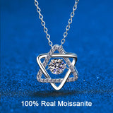 14K Moissanite Necklace 925 Silver 0.5ct Lab Diamond Hexagram Necklace