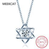 14K Moissanite Necklace 925 Silver 0.5ct Lab Diamond Hexagram Necklace
