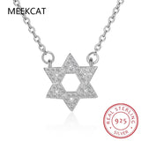 14K Moissanite Necklace 925 Silver 0.5ct Lab Diamond Hexagram Fine Jewelry