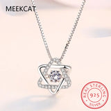 14K Moissanite Necklace 925 Silver 0.5ct Lab Diamond Hexagram Necklace