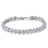14K Roman Lab Moissanite Diamond Bracelet Wedding Bangle Bridal Jewelry