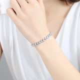 14K Roman Lab Moissanite Diamond Bracelet Wedding Bangle Bridal Jewelry