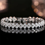 14K Roman Lab Moissanite Diamond Bracelet Wedding Bangle Bridal Jewelry
