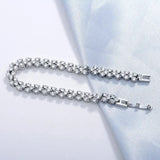 14K Roman Lab Moissanite Diamond Bracelet Wedding Bangle Bridal Jewelry
