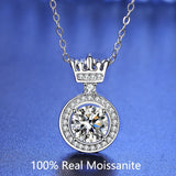 14K 1CT Moissanite Necklace Crown Pendent