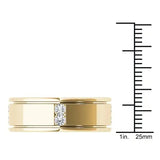 14K Yellow Diamond Ring Men Women Classic Anillos De Bizuteria