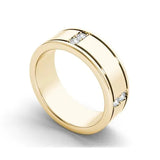 14K Yellow Diamond Ring Men Women Classic Anillos De Bizuteria