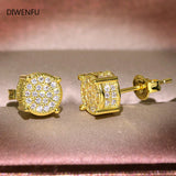 14K Yellow Diamond Earrings Boho Wedding Peridot Studs Fine Jewelry