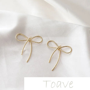 14K Flower Bow Pendant Earrings DIY Material Accessory
