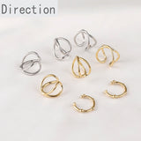 14K C-Shaped Cross Bean Ear Clip No Ear Hole Ear Bone Clip Ear Buckle