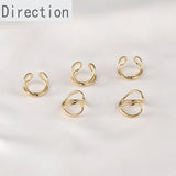 14K C-Shaped Cross Bean Ear Clip No Ear Hole Ear Bone Clip Ear Buckle