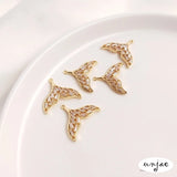 14K Whale Tail Pendant for DIY Necklace