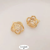 14K Zircon Rose Bead Pendant DIY Crystal Pearl Holder