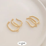 14K Bag Painless Ear Clip Sling Opening Ring Hand Earrings Accessories