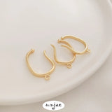 14K Bag Painless Ear Clip Sling Opening Ring Hand Earrings Accessories
