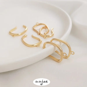 14K Bag Painless Ear Clip Sling Opening Ring Hand Earrings Accessories