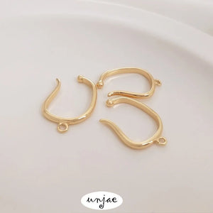 14K Bag Painless Ear Clip Sling Opening Ring Hand Earrings Accessories