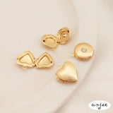 14K Bag Zircon Inlaid Round Photo Box Pendant