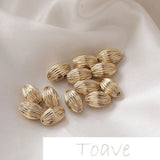14K Diamond-Shaped Pleated Ball Bead for DIY Bracelet