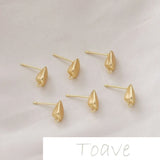 Irregular 14K Bag with Coffee Bean Stud Earrings