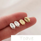 Irregular 14K Bag with Coffee Bean Stud Earrings