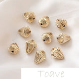 14K Pleated Water Drop Beaded Bracelet DIY Material 6pcs