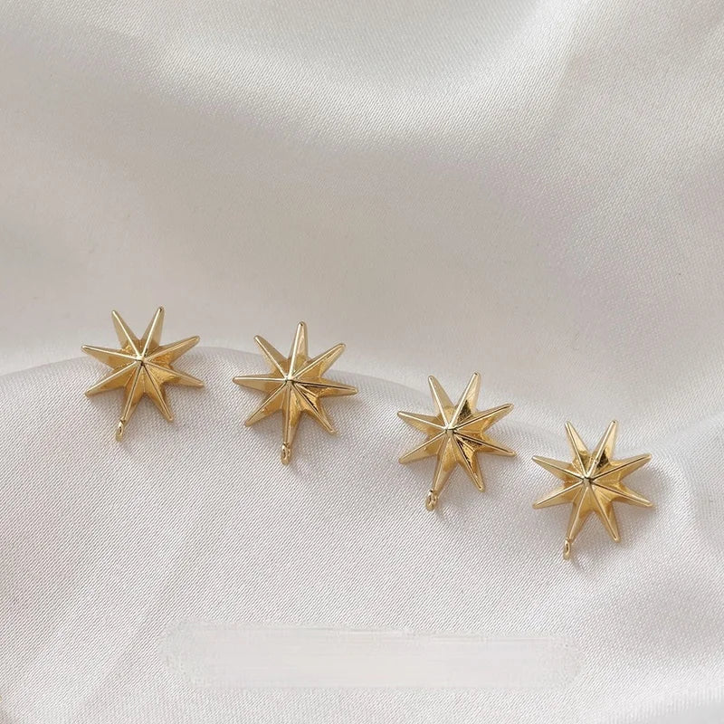 14K Bag Star Studs Earrings DIY Accessories