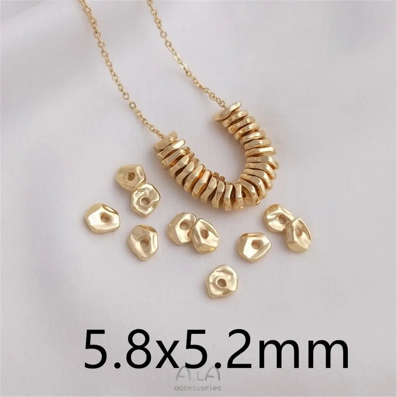 14K Small Broken Spacer and Silver Bead Gasket DIY Accessories