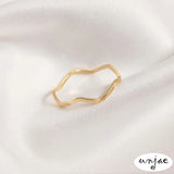 14K Color-Preserving Wave Ring for Women