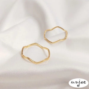14K Color-Preserving Wave Ring for Women